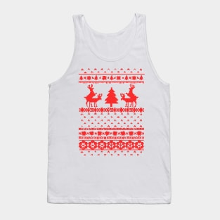 funny deer knitted christmas Tank Top